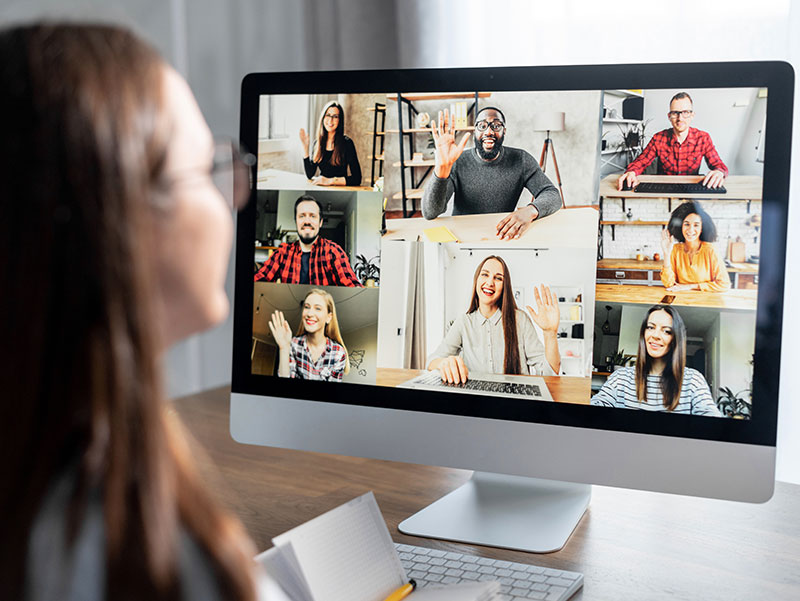 young adults participating in a video conference call