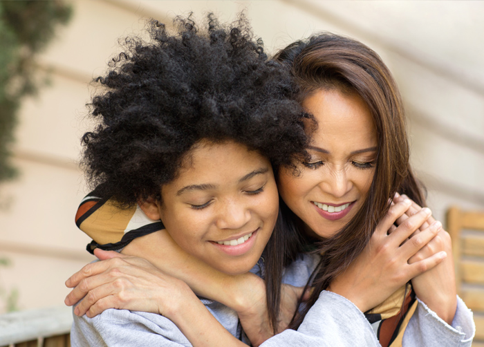 two women hugging